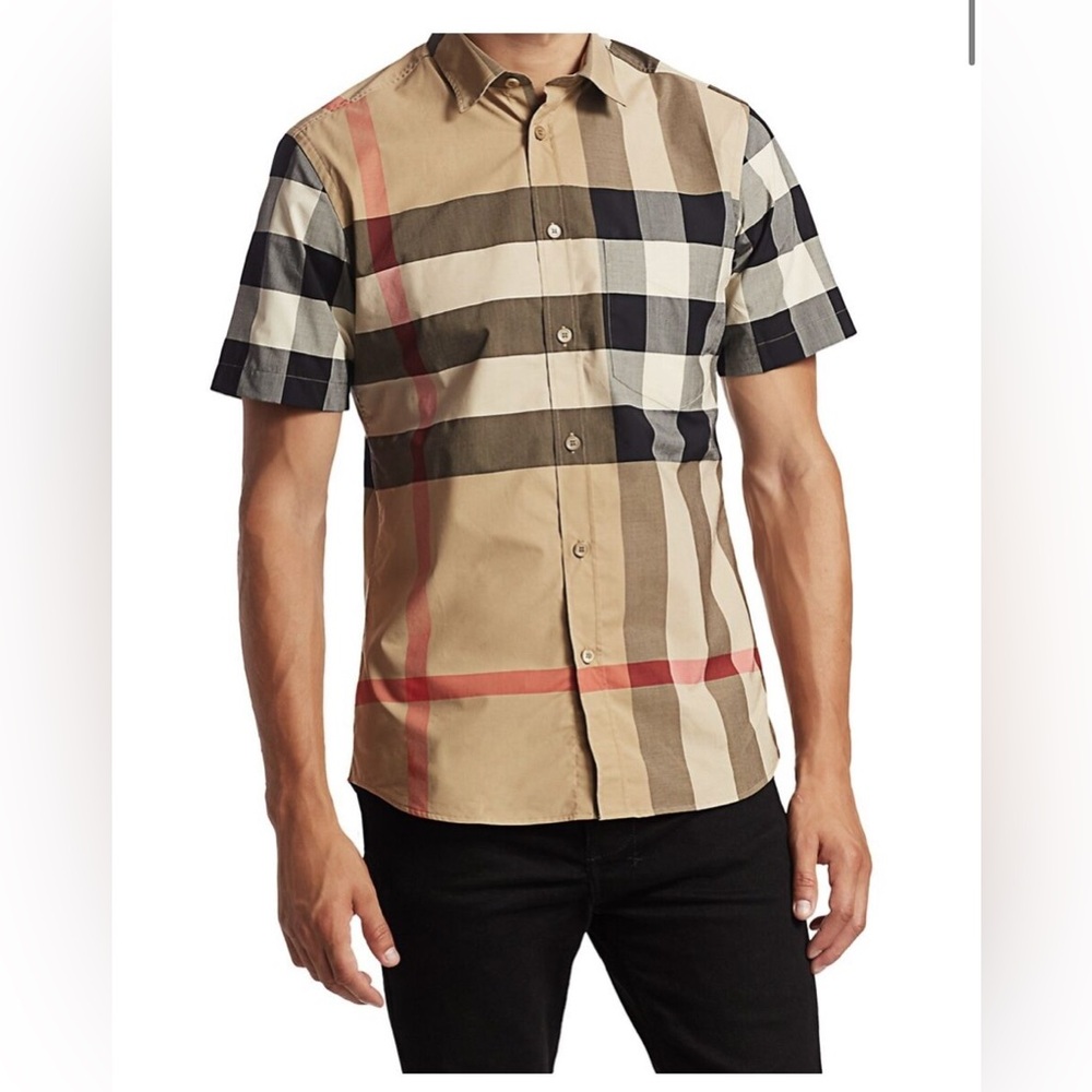 Burberry Somerton Vintage Check Stretch-Cotton Shirt Size XL